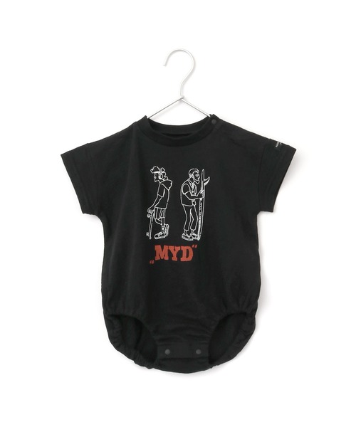 MAKE YOUR DAY（メイクユアデイ）の「【リンクコーデ】オジサンスケボーロンパス（ロンパース・キッズ・ブラック/カーキ/オフホワイト/オレンジ・70/80）」の3枚目の写真