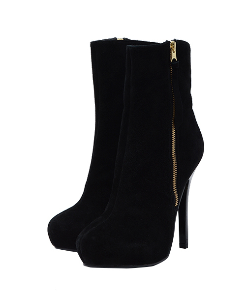 DURAS（デュラス）の「ジップショートブーツ（ブーツ・レディース・ブラック/ベージュ/ブラウン/キャメル・MEDIUM/SMALL）」の2枚目の写真