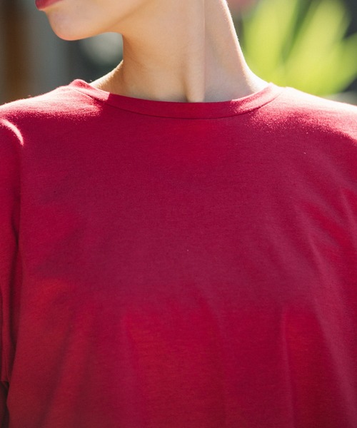 Munich（ミューニック）の「プレミアムコットンリネンジャージー　ドッキングTシャツ（Tシャツ/カットソー・レディース・ホワイト/ネイビー/レッド/カーキ・FREE）」の9枚目の写真