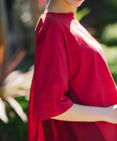 Munich（ミューニック）の「プレミアムコットンリネンジャージー　ドッキングTシャツ（Tシャツ/カットソー・レディース・ホワイト/ネイビー/レッド/カーキ・FREE）」の10枚目の写真