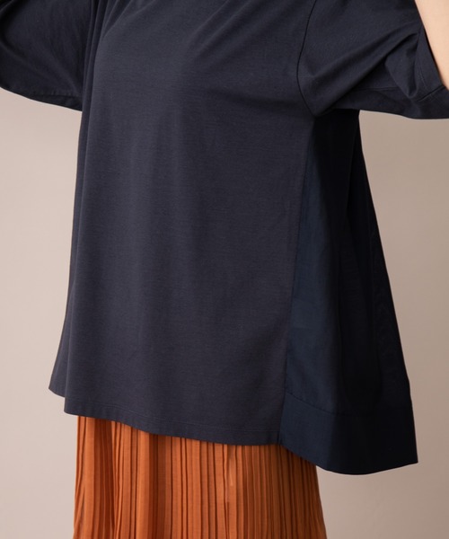 Munich（ミューニック）の「プレミアムコットンリネンジャージー　ドッキングTシャツ（Tシャツ/カットソー・レディース・ホワイト/ネイビー/レッド/カーキ・FREE）」の22枚目の写真