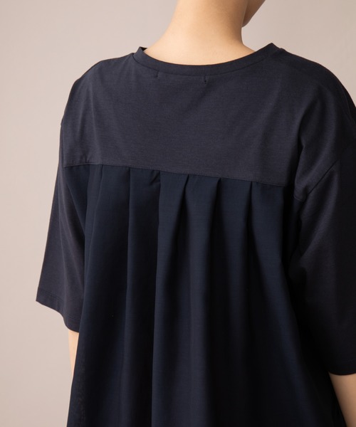 Munich（ミューニック）の「プレミアムコットンリネンジャージー　ドッキングTシャツ（Tシャツ/カットソー・レディース・ホワイト/ネイビー/レッド/カーキ・FREE）」の19枚目の写真