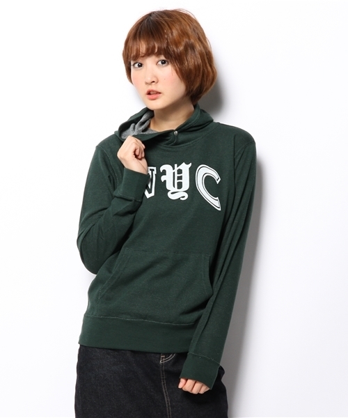 coen（コーエン）の「インレイロゴプリントプルオーバーパーカー　（パーカー・レディース・ピンク/ダークグリーン/ネイビー/グレー・MEDIUM/LARGE）」の3枚目の写真