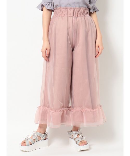 merry jenny（メリージェニー）の「チュールギャザーフレアパンツ（その他パンツ・レディース・アイボリー/ピンク/ベージュ・FREE）」の17枚目の写真
