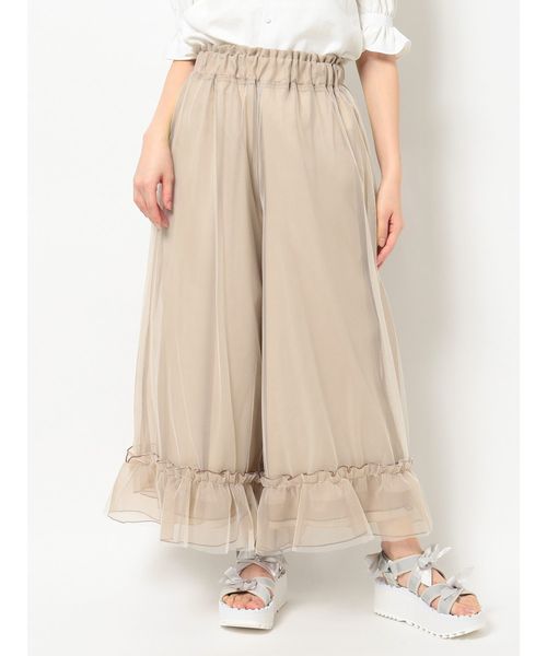 merry jenny（メリージェニー）の「チュールギャザーフレアパンツ（その他パンツ・レディース・アイボリー/ピンク/ベージュ・FREE）」の15枚目の写真