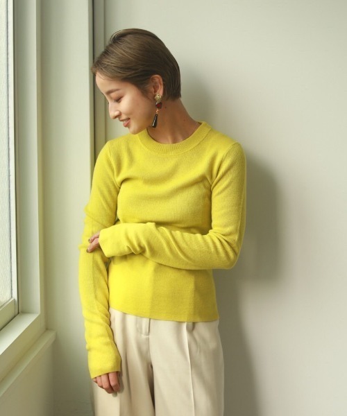 TODAYFUL（トゥデイフル）の「ソフトウールニット（ニット/セーター・レディース・ブラック/オレンジ/ライトグリーン/グリーン系その他/キナリ・FREE）」の5枚目の写真