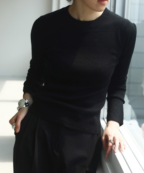 TODAYFUL（トゥデイフル）の「ソフトウールニット（ニット/セーター・レディース・ブラック/オレンジ/ライトグリーン/グリーン系その他/キナリ・FREE）」の3枚目の写真