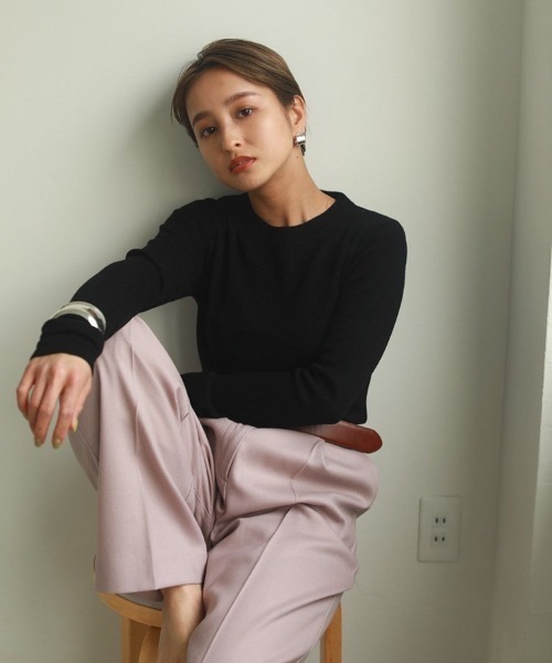 TODAYFUL（トゥデイフル）の「ソフトウールニット（ニット/セーター・レディース・ブラック/オレンジ/ライトグリーン/グリーン系その他/キナリ・FREE）」の15枚目の写真