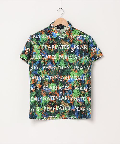 PEARLY GATES(パーリーゲイツ)の「【PEARLY GATES】COOLMAX サッカー チェック カットソー シャツ <ジャングル柄>(ポロシャツ)」|グリーン系その他4