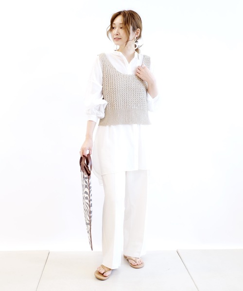 DouDou(ドゥドゥ)の「ニットビスチェ(ニット/セーター・レディース・ブラウン/ベージュ・FREE)」の22枚目の写真