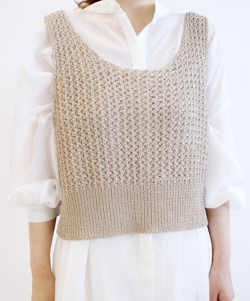 DouDou(ドゥドゥ)の「ニットビスチェ(ニット/セーター・レディース・ブラウン/ベージュ・FREE)」の10枚目の写真