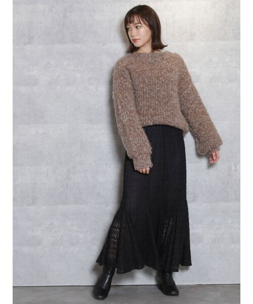 dazzlin（ダズリン）の「レースロングマーメイドスカート（スカート・レディース・オフホワイト/ブラック/モカ/アイボリー/ブラウン・FREE）」の8枚目の写真