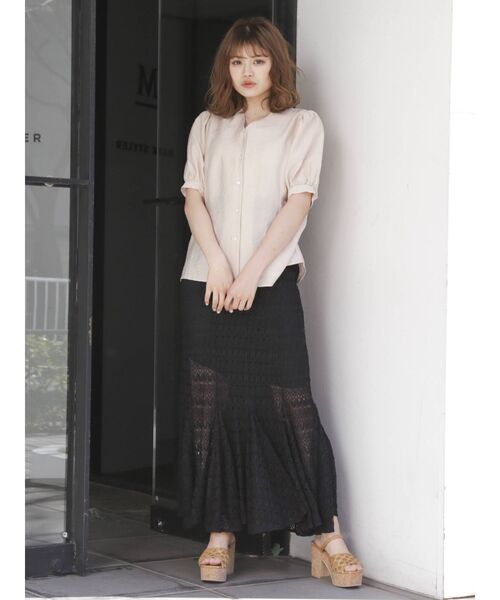 dazzlin（ダズリン）の「レースロングマーメイドスカート（スカート・レディース・オフホワイト/ブラック/モカ/アイボリー/ブラウン・FREE）」の17枚目の写真