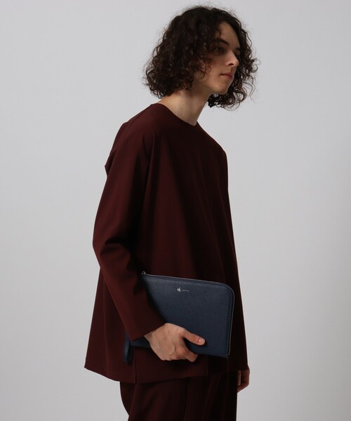 tk.TAKEO KIKUCHI（ティーケータケオキクチ）の「サフィアーノミニクラッチバッグ（クラッチバッグ・メンズ・ブラック/ネイビー/ベージュ・00）」の5枚目の写真