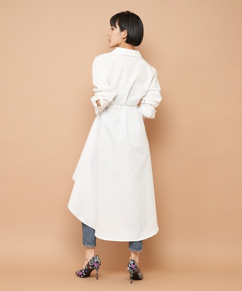 CISLYS 目を惹くアシンメトリーなシャツワンピース｜ジャケット