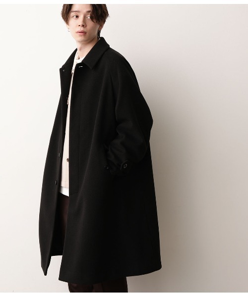 JUNRED（ジュンレッド）の「ドルマンステンカラーオーバーコート（ステンカラーコート・メンズ・ブラック/ダークブラウン/ベージュ系その他・S/M/L）」の6枚目の写真