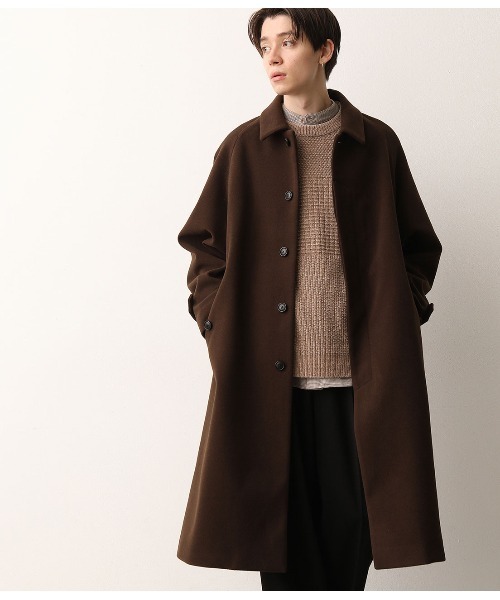 JUNRED（ジュンレッド）の「ドルマンステンカラーオーバーコート（ステンカラーコート・メンズ・ブラック/ダークブラウン/ベージュ系その他・S/M/L）」の9枚目の写真