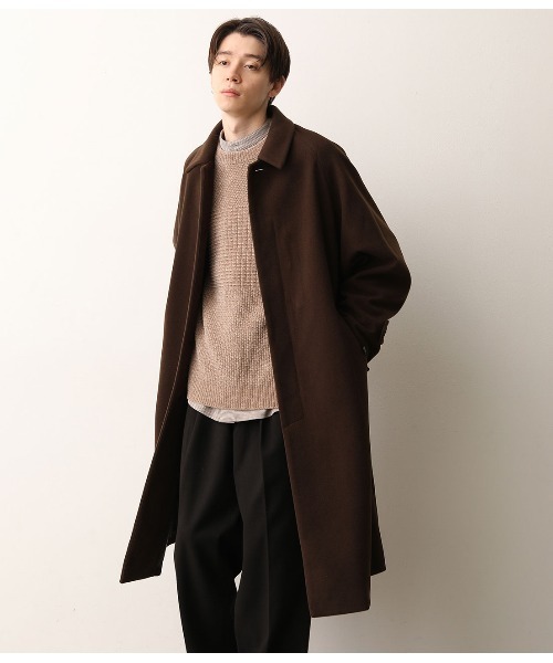 JUNRED（ジュンレッド）の「ドルマンステンカラーオーバーコート（ステンカラーコート・メンズ・ブラック/ダークブラウン/ベージュ系その他・S/M/L）」の13枚目の写真