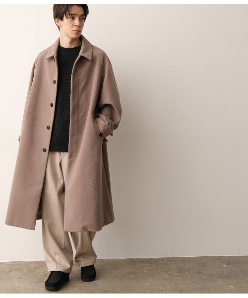 JUNRED（ジュンレッド）の「ドルマンステンカラーオーバーコート（ステンカラーコート・メンズ・ブラック/ダークブラウン/ベージュ系その他・S/M/L）」の17枚目の写真