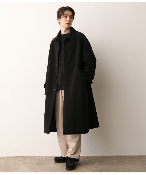 JUNRED（ジュンレッド）の「ドルマンステンカラーオーバーコート（ステンカラーコート・メンズ・ブラック/ダークブラウン/ベージュ系その他・S/M/L）」の18枚目の写真