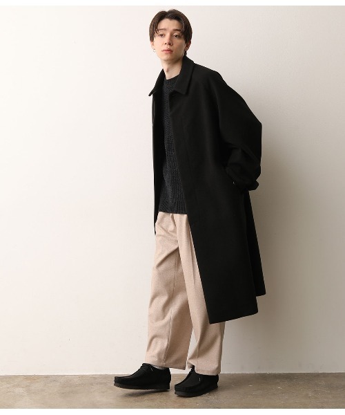 JUNRED（ジュンレッド）の「ドルマンステンカラーオーバーコート（ステンカラーコート・メンズ・ブラック/ダークブラウン/ベージュ系その他・S/M/L）」の19枚目の写真