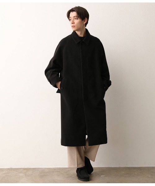 JUNRED（ジュンレッド）の「ドルマンステンカラーオーバーコート（ステンカラーコート・メンズ・ブラック/ダークブラウン/ベージュ系その他・S/M/L）」の20枚目の写真