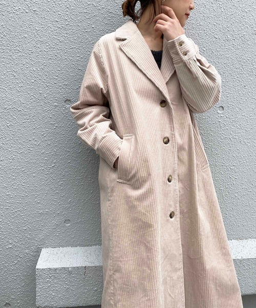 PICCIN（ピッチン）の「コーデュロイオーバーコート（その他アウター・レディース・ブラック/ブルー/アイボリー・M）」の2枚目の写真