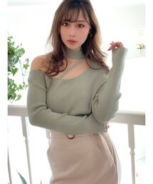 RESEXXY | アシメチョーカーニットトップス(ニット/セーター)