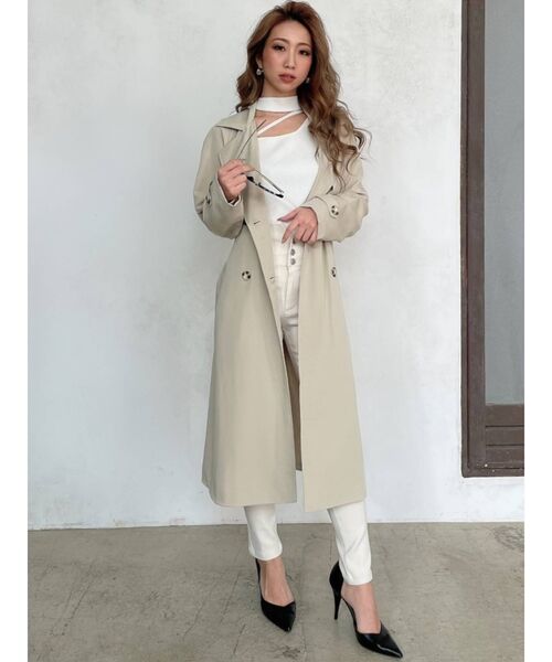 RESEXXY（リゼクシー）の「アシメチョーカーニットトップス（ニット/セーター・レディース・ブラック/ベージュ/オフホワイト/グリーン・FREE）」の16枚目の写真