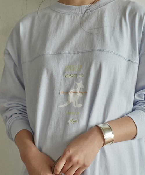 KANGOL EXTRA COMFORT（カンゴールエクストラコンフォート）の「MIX ロゴ裾ラウンドチュニック（チュニック・レディース・ブラック/サックスブルー/チャコールグレー/オフホワイト・LL/M/L）」の17枚目の写真