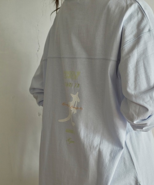 KANGOL EXTRA COMFORT（カンゴールエクストラコンフォート）の「MIX ロゴ裾ラウンドチュニック（チュニック・レディース・ブラック/サックスブルー/チャコールグレー/オフホワイト・LL/M/L）」の15枚目の写真