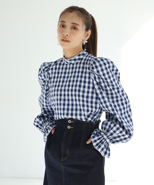 one after another NICE CLAUP(ワンアフターアナザーナイスクラップ)の「バックリボンプチハイネックブラウス(シャツ/ブラウス・レディース・ブラック/ベージュ/オフホワイト/ブラック系その他/ブルー系その他・FREE)」の20枚目の写真