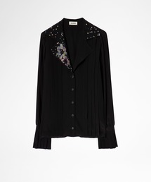 売れ筋商品|||ザディグ エ ヴォルテール シャツ レディース トップス TAIKA - Blouse - black Elegant Black Taika Blouse | Zadig&Voltaire