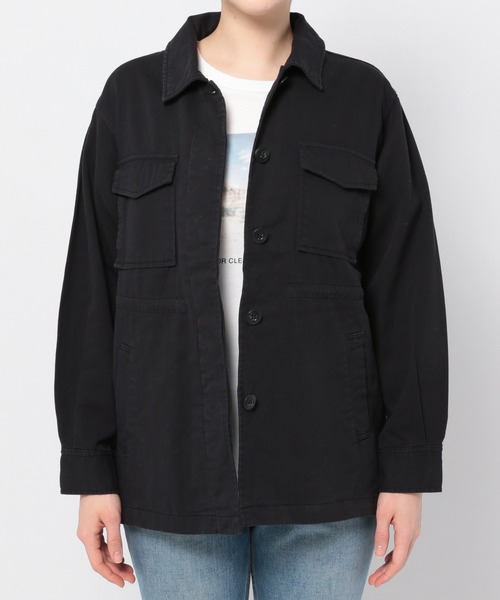 GLOBAL WORK（グローバルワーク）の「ミリタリーシャツブルゾン/930455（ブルゾン・レディース・ダークグレー/カーキ・FREE）」の5枚目の写真