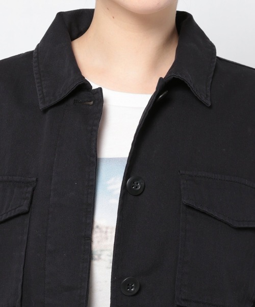 GLOBAL WORK（グローバルワーク）の「ミリタリーシャツブルゾン/930455（ブルゾン・レディース・ダークグレー/カーキ・FREE）」の12枚目の写真