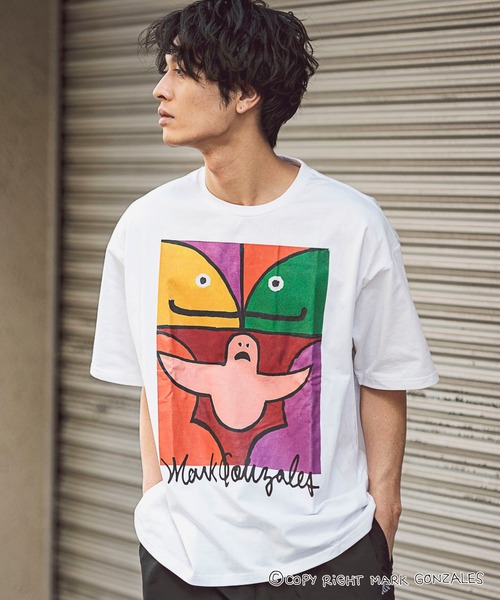 Mark Gonzales（マーク・ゴンザレス）の「Mark Gonzales(マーク ゴンザレス)イラストプリントハーフスリーブカットソー×7type（Tシャツ/カットソー・メンズ・ホワイト系7/ブラック系7/ブラック系1/ホワイト系1/ホワイト系3/ホワイト系4/ブラック系3/ブラック系5/ホワイト系6/ブラック系4/ホワイト系5/ブラック系6/ブラック系2/ホワイト系2/ホワイト系その他/ホワイト系8/ホワイト系9/ブラック系その他/ブラック系8/ブラック系9・M/L/XL）」の5枚目の写真