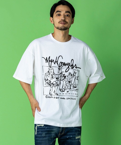 Mark Gonzales（マーク・ゴンザレス）の「Mark Gonzales(マーク ゴンザレス)イラストプリントハーフスリーブカットソー×7type（Tシャツ/カットソー・メンズ・ホワイト系7/ブラック系7/ブラック系1/ホワイト系1/ホワイト系3/ホワイト系4/ブラック系3/ブラック系5/ホワイト系6/ブラック系4/ホワイト系5/ブラック系6/ブラック系2/ホワイト系2/ホワイト系その他/ホワイト系8/ホワイト系9/ブラック系その他/ブラック系8/ブラック系9・M/L/XL）」の11枚目の写真