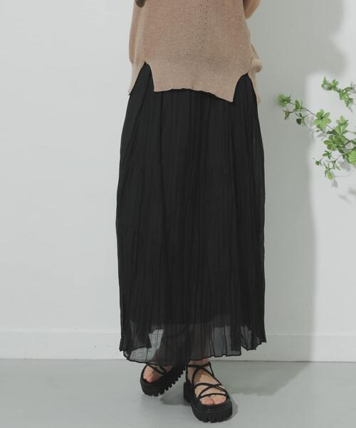 SENSE OF PLACE by URBAN RESEARCH（センスオブプレイスバイアーバンリサーチ）の「コットンシルクワッシャースカート（スカート・レディース・オレンジ/ブラック/ベージュ・ONE）」の19枚目の写真