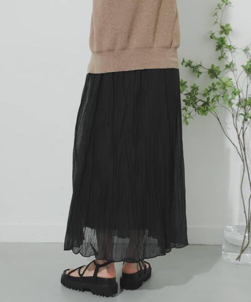 SENSE OF PLACE by URBAN RESEARCH（センスオブプレイスバイアーバンリサーチ）の「コットンシルクワッシャースカート（スカート・レディース・オレンジ/ブラック/ベージュ・ONE）」の7枚目の写真