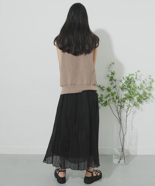 SENSE OF PLACE by URBAN RESEARCH（センスオブプレイスバイアーバンリサーチ）の「コットンシルクワッシャースカート（スカート・レディース・オレンジ/ブラック/ベージュ・ONE）」の16枚目の写真