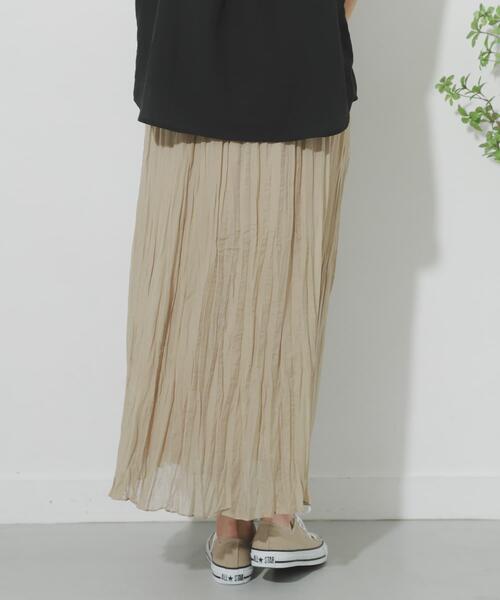 SENSE OF PLACE by URBAN RESEARCH（センスオブプレイスバイアーバンリサーチ）の「コットンシルクワッシャースカート（スカート・レディース・オレンジ/ブラック/ベージュ・ONE）」の21枚目の写真