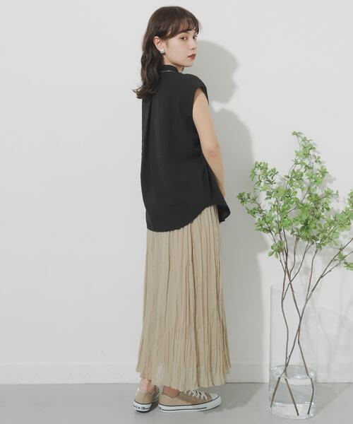 SENSE OF PLACE by URBAN RESEARCH（センスオブプレイスバイアーバンリサーチ）の「コットンシルクワッシャースカート（スカート・レディース・オレンジ/ブラック/ベージュ・ONE）」の17枚目の写真