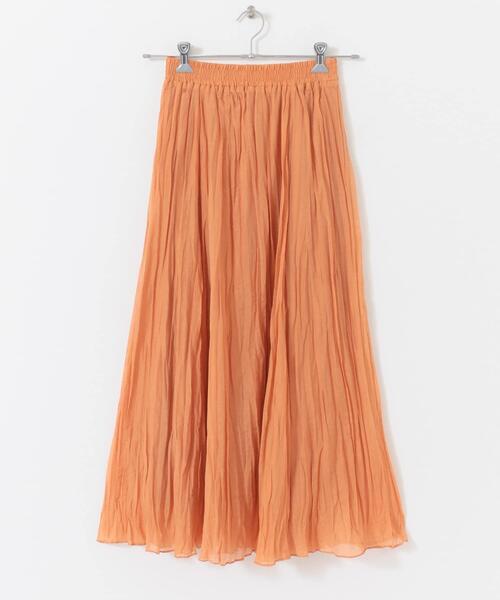 SENSE OF PLACE by URBAN RESEARCH（センスオブプレイスバイアーバンリサーチ）の「コットンシルクワッシャースカート（スカート・レディース・オレンジ/ブラック/ベージュ・ONE）」の6枚目の写真