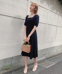 Voyage titty&Co.PETIT（ボヤージュティティアンドコープチ）の「【Voyage titty&Co.】チュールネックミディワンピース（ワンピース）」