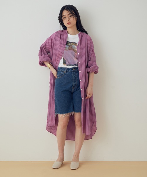 ADAM ET ROPE'（アダムエロペ）の「【KHADI(カディ)】インドコットンシャツワンピース（シャツワンピース・レディース・ピンク/ミント/ホワイト系その他・FREE）」の16枚目の写真