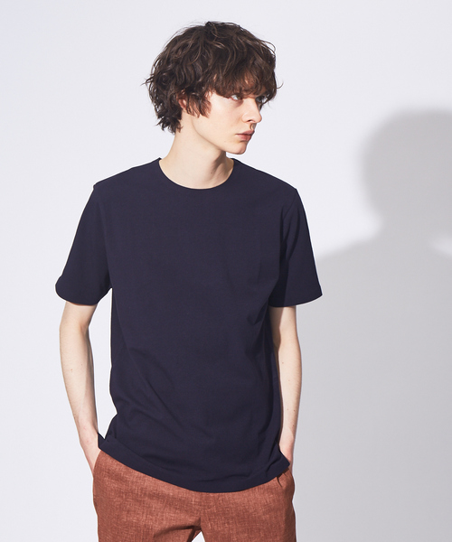 ABAHOUSE(アバハウス)の「【ノンストレス】COTTON LYCRA 圧着 クルーネック 半袖 Tシャツ(Tシャツ/カットソー・メンズ・ホワイト/ダークネイビー/チャコールグレー/ネイビー/ブラック・44/46/48)」の5枚目の写真