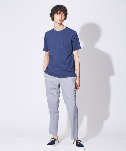 ABAHOUSE(アバハウス)の「【ノンストレス】COTTON LYCRA 圧着 クルーネック 半袖 Tシャツ(Tシャツ/カットソー・メンズ・ホワイト/ダークネイビー/チャコールグレー/ネイビー/ブラック・44/46/48)」の7枚目の写真