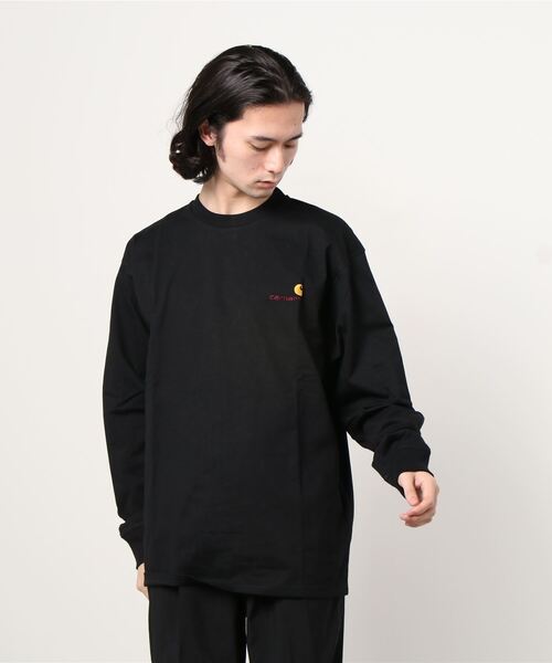 Carhartt WIP(カーハートダブリューアイピー)の「L/S AMERICAN SCRIPT T-SHIRT(Tシャツ/カットソー・メンズ・ライトブラウン/エメラルド/ブルー/ブラック/アッシュ/ホワイト・X-LARGE/X-SMALL/LARGE/XX-LARGE/MEDIUM/SMALL)」の3枚目の写真