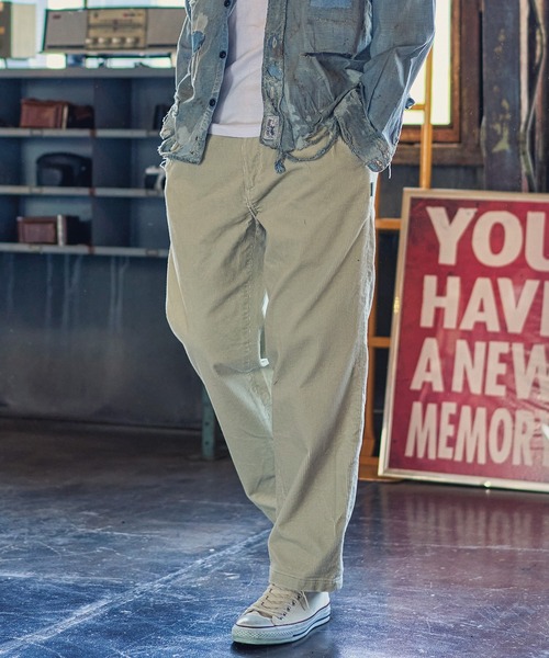 MARBLES(マーブルズ)の「mp9029-CORDUROY TUCK PANTS タックパンツ(その他パンツ・メンズ・ネイビー/アイボリー/ブラウン/ブラック・L/XL/S/M)」の2枚目の写真