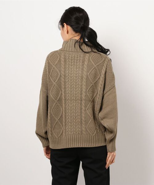 Bling Leads（ブリングリーズ）の「【Bl】【Bling leads】ケーブルタートルネックニット（ニット/セーター・レディース・ブラック/ベージュ/グレー/カーキ/アイボリー/ダークブラウン/パープル/グレイッシュベージュ・FREE）」の10枚目の写真